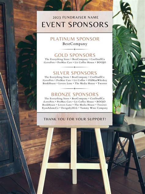sponsor table signage.
